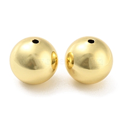 Rack Plating Eco-Friendly Brass Beads, Cadmium Free & Lead Free, Round, Real 18K Gold Plated, 16mm, Hole: 2.3mm(X-KK-M255-07B-G)