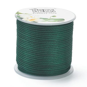 Polyester Braided Cords, for Jewelry Making Beading Crafting, Green, 1.5mm, about 21.87 yards(20m)/roll