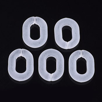 Transparent Acrylic Linking Rings, Oval, Frosted, Clear, 20x14.5x4mm, Inner Diameter: 5x10mm