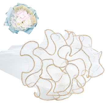 Wrinkled Wavy Gauze Yarn Flower Bouquets Wrapping Packaging, Suitable for Valentine's Day Gift Giving Decoration, Snow, 28x0.15cm