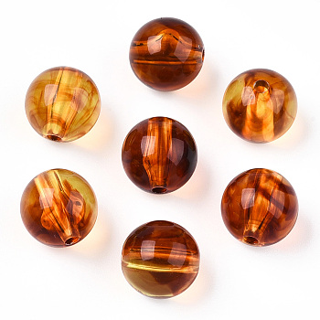 Transparent Acrylic Beads, Round, Sienna, 11.5mm, Hole: 2mm