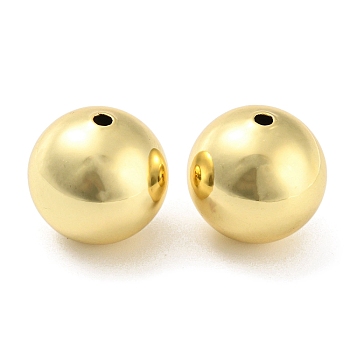 Rack Plating Eco-Friendly Brass Beads, Cadmium Free & Lead Free, Round, Real 18K Gold Plated, 16mm, Hole: 2.3mm