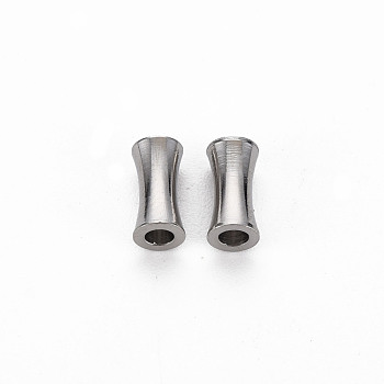 201 Stainless Steel Beads, Cadmium Free & Nickel Free & Lead Free, Bamboo Stick, Stainless Steel Color, 8x4mm, Hole: 2mm