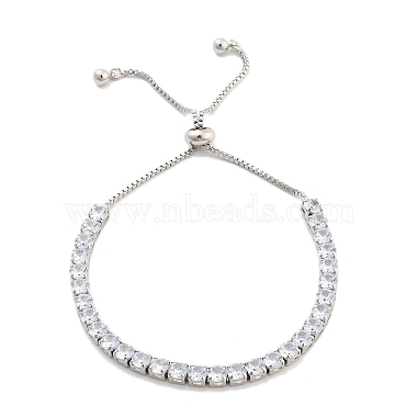 Clear Flat Round Cubic Zirconia Bracelets