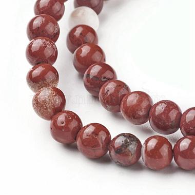 Chapelets de perles en jaspe rouge naturel(G-F348-02-6mm)-3