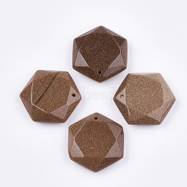 Hexagon Goldstone Pendants