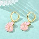 Brass Enamel Hoop Dangle Earrings for Women(EJEW-A167-07G)-2