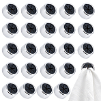 24Pcs Self-adhesive ABS Towel Storage Hook, Column, Silver, 42x29mm, Inner Diameter: 24.5x21.5mm(AJEW-GO0004-96)