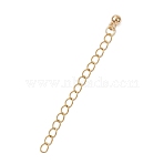 304 Stainless Steel Chain Extenders, with CCB Plastic Round Charms, Real 18K Gold Plated, 40mm(FIND-JF00175-01)