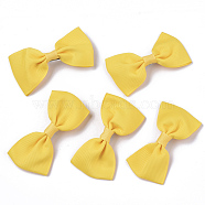 (Clearance Sale)Grosgrain Bowknot Alligator Hair Clips, with Iron Alligator Clips, Gold, 80mm(PHAR-Q117-06L)