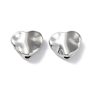 Rack Plating Alloy Beads, Heart, Platinum, 9x10x4mm, Hole: 1.6mm(PALLOY-Q458-17P)