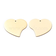 304 Stainless Steel Pendants, Stamping Blank Tag, Heart, Golden, 27x30x1mm, Hole: 1.2mm(STAS-Y006-11G)