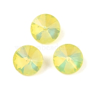 Glass Cabochons, Faceted, Cone, Yellow, 10x5mm, 45pcs/set(GLAA-N0028-05G)