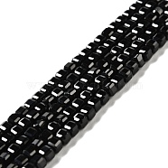 Natural Black Spinel Beads Strands, Faceted, Cube, 3x3x3mm, Hole: 0.6mm, about 135pcs/strand, 15.35''(39cm)(G-D467-A04-01)