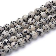 Natural Dalmatian Jasper Bead Strands, Round, 6mm, Hole: 1mm, about 65pcs/strand, 15.7 inch(G-R345-6mm-51)