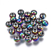 Rack Plating Rainbow Color 304 Stainless Steel Beads, Cadmium Free & Nickel Free & Lead Free, Round, 5x4mm, Hole: 1.4mm(STAS-S119-081B-01)