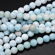 Natural Larimar Round Bead Strands, 8mm, Hole: 1mm, about 49pcs/strand, 16 inch(G-O087-10-8mm)