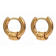 Vacuum Plating 304 Stainless Steel Huggie Hoop Earrings, Hypoallergenic Earrings, with 316 Surgical Stainless Steel Pin, Ring, Golden, 15x14.5x5mm, Pin: 1mm(EJEW-JE04192-01)