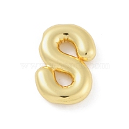 Rack Plating Brass Pendants, Long-Lasting Plated, Lead Free & Cadmium Free,  Real 18K Gold Plated, Letter S, 18.5x12.5x4mm, Hole: 1.8mm(KK-A224-01S-G)