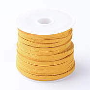 Faux Suede Cord, Faux Suede Lace, Goldenrod, 3x1.5mm, about 5.46 yards(5m)/roll, 25rolls/bag(LW-R003-1061)