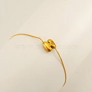 304 Stainless Steel Serpentine Chain Bracelets, Chunk Letter Link Bracelets for Women, Real 18K Gold Plated, Letter Z, 6.50 inch(16.5cm), letter: 7~8.5x6~10.5mm(BJEW-H608-01G-Z)