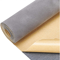 Self-adhesive PU Leather, Frosted, Sofa Patches, Car Seat, Bed Leather Repair Subsidies, Gray, 136x30.2x0.1cm(AJEW-WH0152-33A)