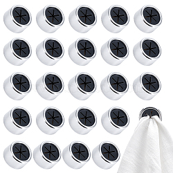 24Pcs Self-adhesive ABS Towel Storage Hook, Column, Silver, 42x29mm, Inner Diameter: 24.5x21.5mm(AJEW-GO0004-96)