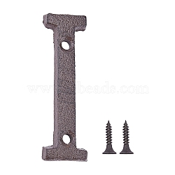 Iron Home Address Number, with 2pcs Screw, Letter.I, 73x21x5mm, Hole: 5mm(AJEW-WH0126-25I)