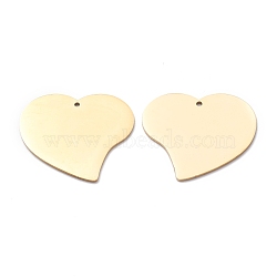 304 Stainless Steel Pendants, Stamping Blank Tag, Heart, Golden, 27x30x1mm, Hole: 1.2mm(STAS-Y006-11G)
