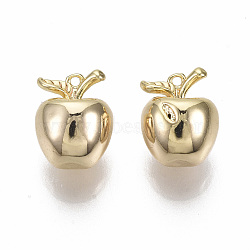 Brass Charms, Nickel Free, Imitation Apple, Real 18K Gold Plated, 10x8x7.5mm, Hole: 0.8mm(X-KK-R132-077-NF)