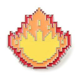 Fire Alloy Enamel Pin Broochs, Cadmium Free & Lead Free, Orange, 30x30x1.8mm(AJEW-Z023-13B)