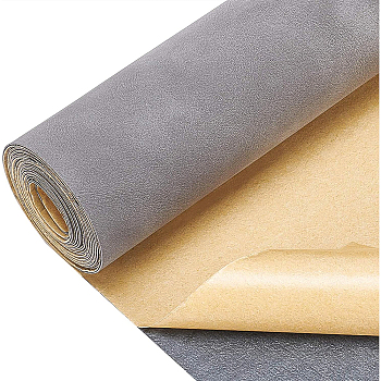 Self-adhesive PU Leather, Frosted, Sofa Patches, Car Seat, Bed Leather Repair Subsidies, Gray, 136x30.2x0.1cm