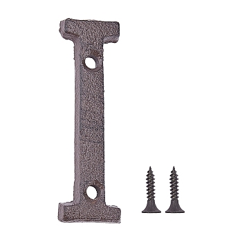 Iron Home Address Number, with 2pcs Screw, Letter.I, 73x21x5mm, Hole: 5mm