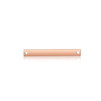 201 Stainless Steel Links connectors, Rectangle, Rose Gold, 20x3x1.7mm, Hole: 1.2mm