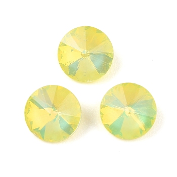 Glass Cabochons, Faceted, Cone, Yellow, 10x5mm, 45pcs/set