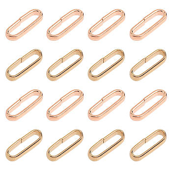 304 Stainless Steel Quick Link Connectors, Linking Rings, Oval, Golden & Rose Gold, 10x3.5x2mm, Inner Diameter: 8.5x2mm, 60pcs/box