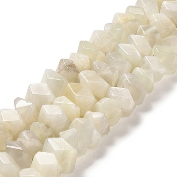Natural White Moonstone Beads Strands, Faceted, Nuggets, 10~11x8~10x7~8mm, Hole: 1mm, about 22~23pcs/strand, 7.09~7.48''(18~19cm)