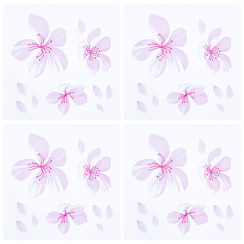 Waterproof Cherry Blossom PET Waterpoof Car Stickers, Car Decals for Vehicles Body, Windshield Decor, Pink, 110x100x0.2mm