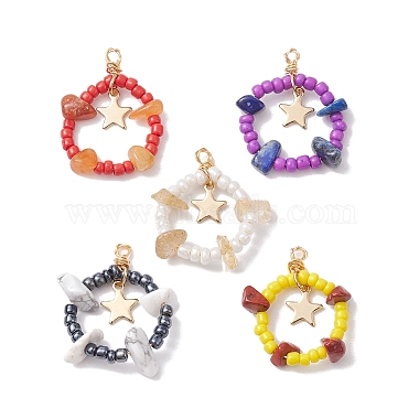 Mixed Color Ring Mixed Stone Pendants