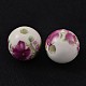 Floral Printed Porcelain Beads(X-CFF038Y)-2