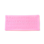 Food Grade Silicone Molds, Fondant Molds, For DIY Cake Decoration, Chocolate, Candy, UV Resin & Epoxy Resin Jewelry Making, Letter and Number, Pink, 187x84x5mm(X-DIY-E011-39)