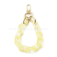 Transparent Acrylic Cable Chain Wristlet Straps, with Swivel Clasps, Purse Accessories, Champagne Yellow, 310mm(HJEW-JM00665-01)