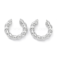 Twist Ring Rack Plating Brass Cuff Earrings for Women Men, Lead Free & Cadmium Free, Long-Lasting Plated, Platinum, 13.5x14x3.5mm(EJEW-K245-10P)