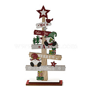 Christmas Theme Wood Display Decorations, for Home Office Tabletop, Christmas Tree, Gnome, 112x39.5x215mm(DJEW-G041-01A)