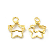 Brass Charms, Cadmium Free & Lead Free, Star Charm, Real 24K Gold Plated, 12.5x9.5x7.5mm, Hole: 2mm(KK-H442-18G)