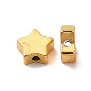 Rack Plating Brass Beads, Long-Lasting Plated, Star, Matte Gold Color, 7.5x8x3mm, Hole: 1.2mm.(KK-P095-12MG)