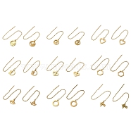 Golden 304 Stainless Steel Dangle Stud Earrings, Ear Threads, Mixed Shapes, 98~107x11.5~12mm(EJEW-F333-01G)