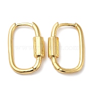 Rack Plating Brass Oval Hoop Earrings for Women, Lead Free & Cadmium Free, Long-Lasting Plated, Real 18K Gold Plated, 20.5x14x4mm(EJEW-Z019-06G)