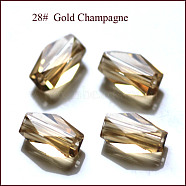 Imitation Austrian Crystal Beads, Grade AAA, Faceted, Column, Gold, 8x5.5mm, Hole: 0.7~0.9mm(SWAR-F055-8x4mm-28)