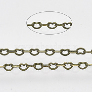 3.28 Feet Soldered Brass Heart Chains, Antique Bronze, 1.8x2.4x0.4mm(X-CHC-T008-03AB)